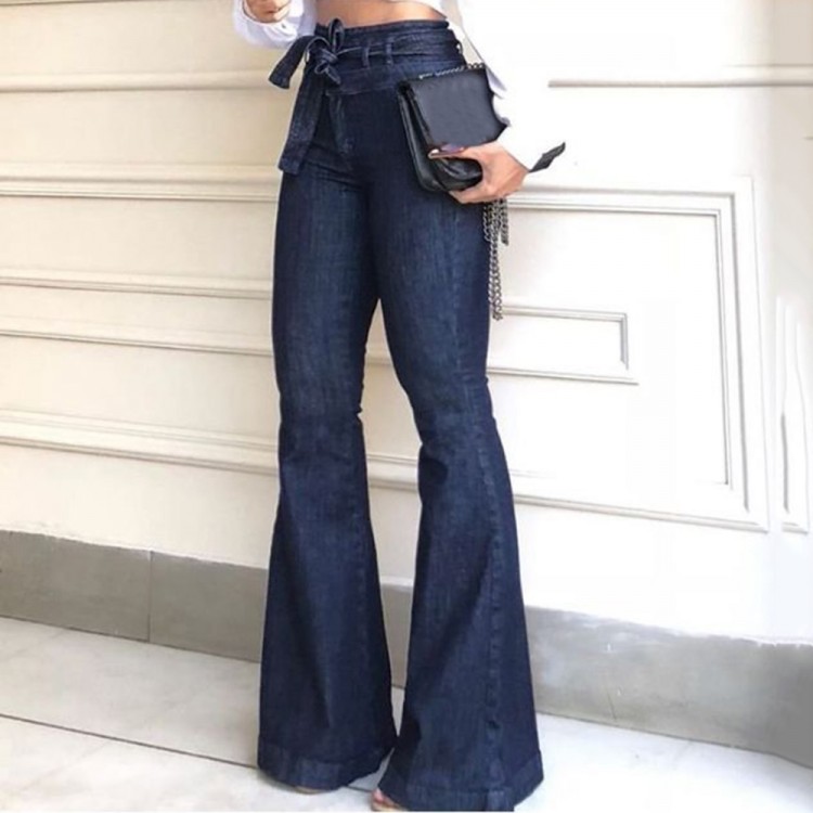 High Waist Bellbottom Jeans Streetwear Fashion Blue Jeans Femme Push Up Slim Denim Pants Women Mon Black Sexy Flare Jeans 2021
