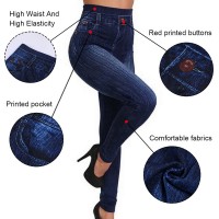 2021 New Women Elastic Jean Leggings Pants High Waist Slim Push Up Seamless Pencil Pants Denim Casual Pants