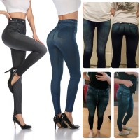 Push Up Seamless High Waist Warm Jeans Leggings Women Autumn and Winter Elastic Jeggings Denim Pants Leggins Mujer Dropship