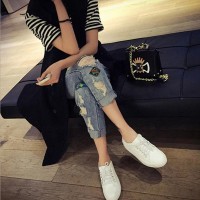 WITHZZ Ripped Jeans IG Recommended Women&#39;s Jeans Women Pants Overalls Vintage Female Torn Trousers  Pencil Pants