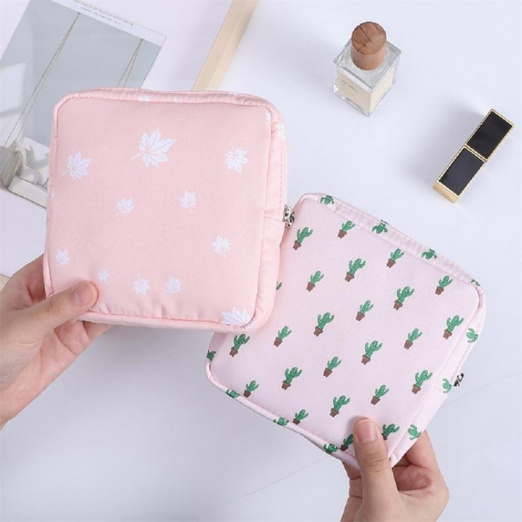 Girls Portable Sanitary Pouch Napkin Tampon Storage Bag Cotton Travel Makeup Bag Women Fashion Coin Purse Sundries Storage