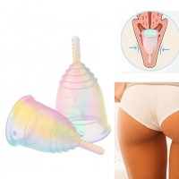 1PCS Colorful Women Cup Medical Grade Silicone trual Cup Feminine Hygiene menstrual Lady Cup Health Care Period Cup