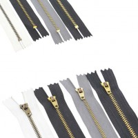 5pieces 3# Metal Zipper Zip Ziper For Jeans Sewing Handbag Craft Sewing DIY Brass Teeth Black White 8/10/11/12/13/14/15/18 cm