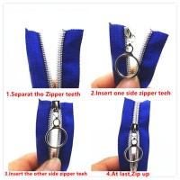 2 Meters 4 Slider 5# Golden Silver Slider Tooth Large Piece of Nylon Coil Code  DIY Household Sewing Zipper