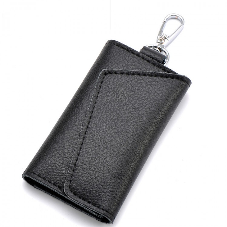 Genuine Leather Keychain Men Women Key Holder Organizer Pouch Cow Split Car Key Wallet Housekeeper Key Case Mini Card Bag