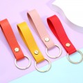 2021 Fashion Cow Leather Keychain Car Thread Small Gift Metal Pendant Key Chain Simple KeyChains Keyhold
