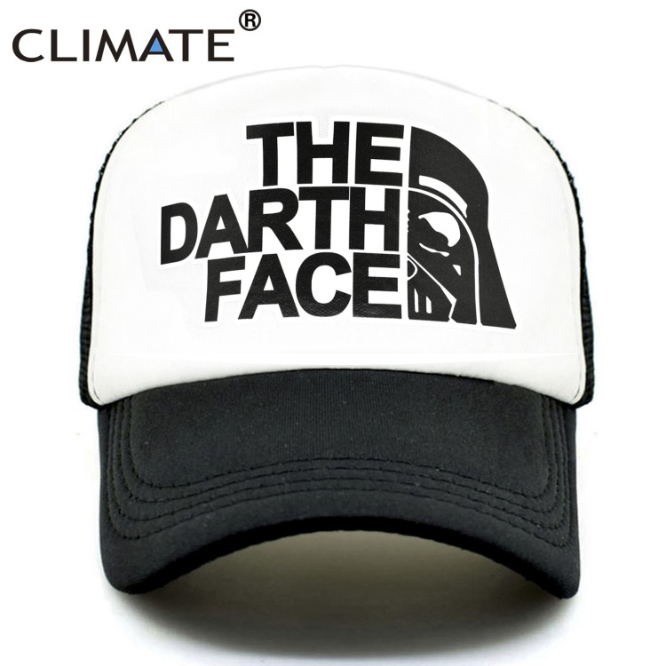 CLIMATE Darth Trucker Cap Star Cap Men Funny Face Hat Baseball Cap Cool Summer Mesh Net Cap Hat for Men