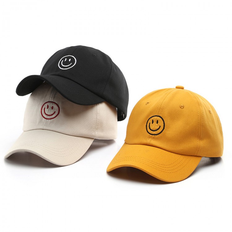 Casual Men&#39;s Cap Soft Top Embroidery Hip-hop Smiling Face Caps for Men Curved Eaves Hat Women&#39;s Baseball Male Hats Apparel