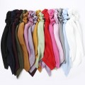 New Satin Scrunchie Scarf Elastic Hair Bands Ponytail Hair Ties Dot Pleated Headwear Bowknot Hairband For Women Hair Accessories