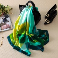 180*90cm Luxury Brand Ladies Spring Summer Long Silk Scarf Shawl Digital Painted Shawl Gogh Oil Painting Lady foulard bandanna