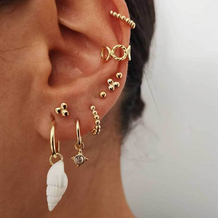 WTLTC 925 Sterling Sliver Mini Beaded Stud Earrings for Women Tiny Triple Ball Post Earrings Simple Small Dotted Earrings Studs