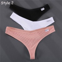 2021 Sexy Cotton Women Brazilian Panties V Waist Female T-back Underpants Intimate Lingerie Bikini Panty M-XL