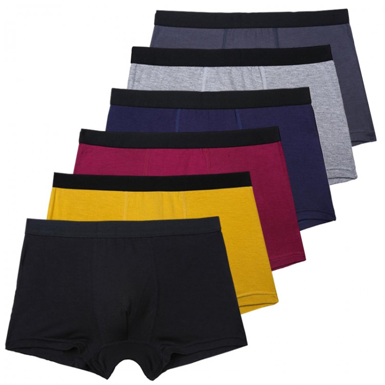 6pcs/Set Black Boxer Underwear Men Boxers Bamboo  Underwear Men&#39;s Panties Shorts Breathable Sexy Elastic Underpants Man