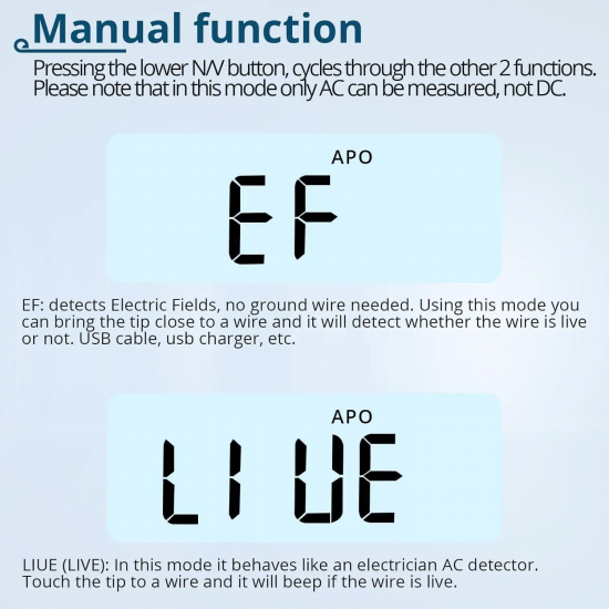 Pen Type Multimeter 6000 Counts AC Voltage 12V-1000V NCV Continuity Diode Test Non-Contact