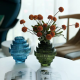 Creative Glass Vase Vertical Grain Tower Shaped Transparent Flower Vase Hydroponics Terrarium Home Decoration Accessories