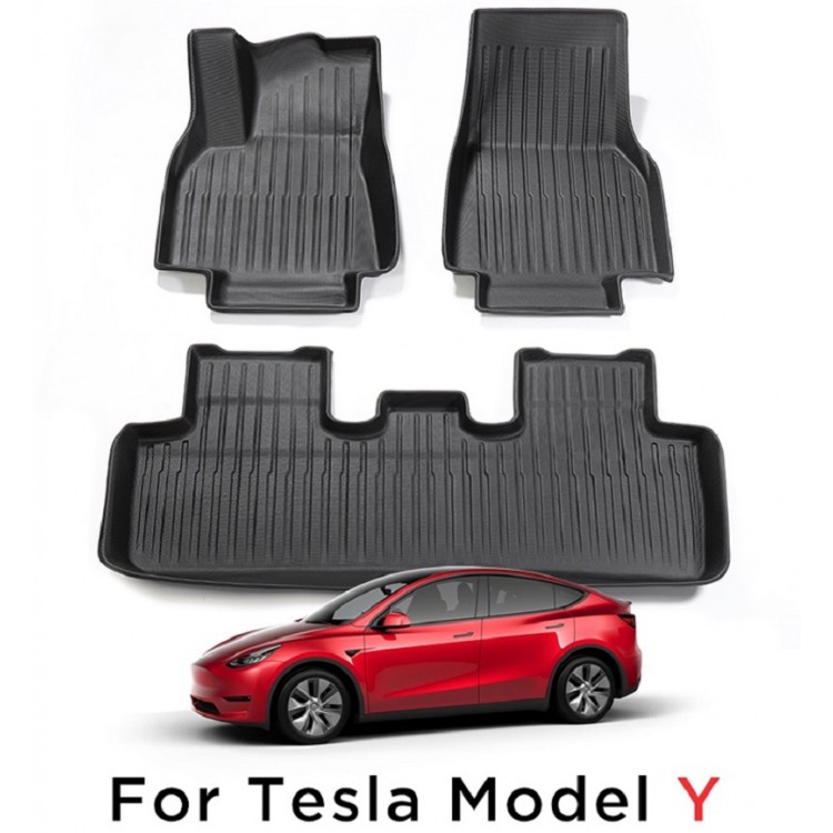 Tesla Model Y Custom Fit Car Accessories Floor Mat TPE ECO Trunk Mat Fronk Rear Mat For Left and Right Hand Drive 5 Seat Model Y