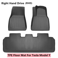 Tesla Model Y Custom Fit Car Accessories Floor Mat TPE ECO Trunk Mat Fronk Rear Mat For Left and Right Hand Drive 5 Seat Model Y