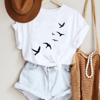 Women Cartoon Bird New Lovely Cute Trend 90s Style Fashion Summer Lady Print Tee Graphic T Top Female Tshirts Clothes T-Shirt