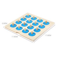 Montessori memory chess game 3D wooden puzzle board logic toy interaction early learning educational toys for children kids mini