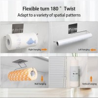 Self Adhesive Towel Holder Kitchen Under Cabinet Towel Paper Hanger Rack Organizer Bathroom Shelf Towel Bar Shelf Home Appliance