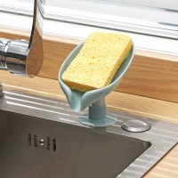 1/2Pcs Leaf Shape Soap Dish Bathroom Shower Soap Holder Sponge Storage Tray Creative Sucker Storage Box Kitchen Organizer Tool