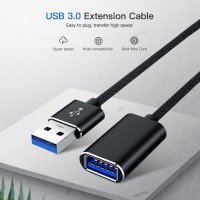 Kabel Ekstensi USB 3.0 Kabel Ekstensi USB 3.0 Pria Ke Wanita Kabel Sinkronisasi Data Ekstensi Kabel Konektor Ekstensi untuk Laptop PC Mouse Pemain Game 3M