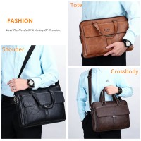 JEEP BULUO Men PU Leather Shoulder Fashion Business Bags Handbags Black Bag Men For Laptop Briefcases Bag