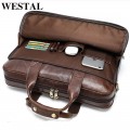 WESTAL Men&#39;s Leather Bag Men&#39;s Briefcase Office Bags for Men Bag Man&#39;s Genuine Leather Laptop Bags Male Totes Briefcase Handbags