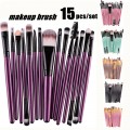 FJER 15PCs Makeup Brush Set Cosmetict Makeup For Face Make Up Tools Women Beauty Professional Foundation Blush Eyeshadow