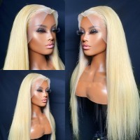 613 Honey Blonde Color Brazillian Straight 13x6 HD Lace Front Human Hair Wigs Ormbre 13x6 13x4 Lace Frontal Wigs for Black Women