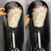 13x6x2 Bone Straight Lace Front Human Hair Wigs For Women Pre Plucked 30 Inch T Part Hd Lace Frontal wig Transparent Brazilian