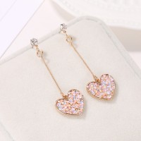 2021 New Korean Acrylic Pink Geometric Earrings for Women Cute Romantic Round Flower Heart Candy Color Fashion Jewelry Brincos