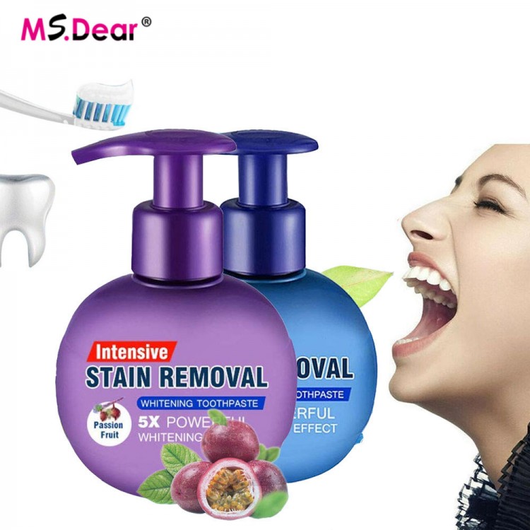 220g Soda Toothpaste Teeth Whitening Cleaning Hygiene Stain Removal Baking Dental Oral Care Press Type Toothbrush
