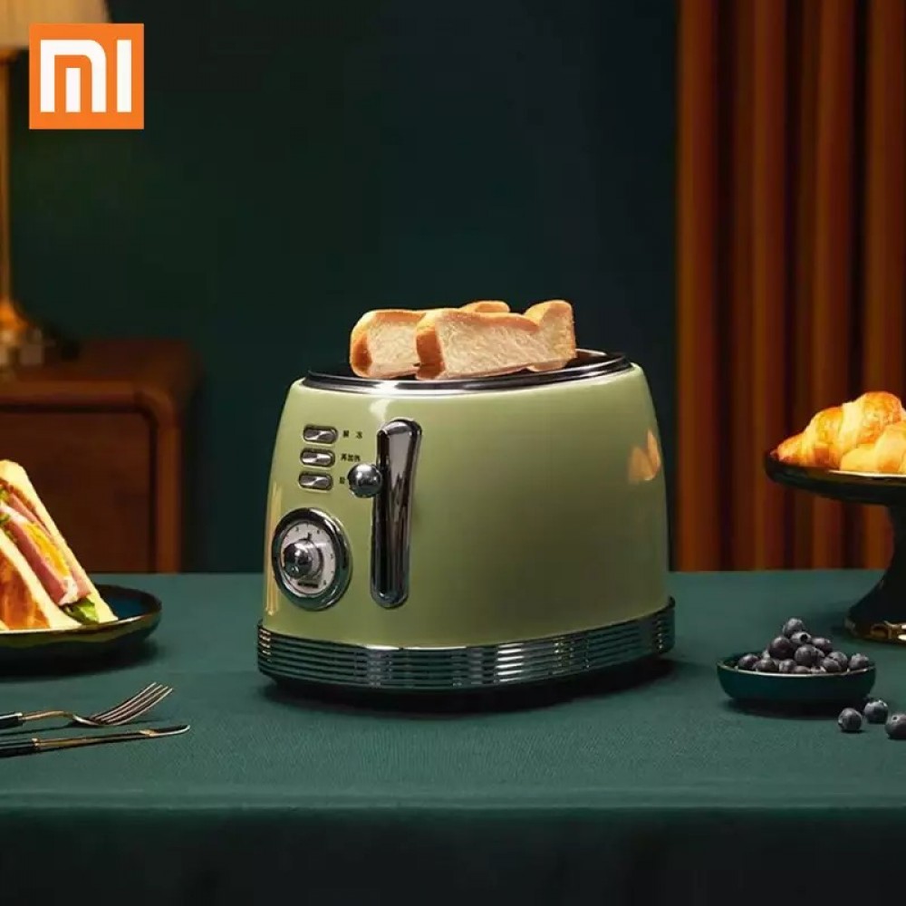 XIAOMI MIJIA Qcooker kitchen Toaster Retro Mini Breakfast Grilled Toaster Home Automatic Toast Sandwich Machine