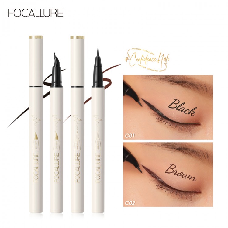 FOCALLURE Black Liquid Eyeliner Long-lasting Waterproof Quick-dry Eye Liner Pencil Makeup Beauty Tools