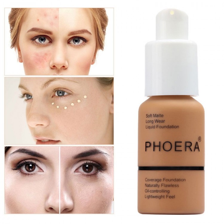 PHOERA Face Foundation Makeup Liquid Foundation Cream Matte Foundation Base Face Concealer Cosmetic Dropshipping Makeup TSLM1
