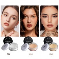 Magical Halo 3 Color Makeup Loose Powder Transparent Finishing Powder Waterproof Cosmetic Puff For Face Finish Setting With Puff