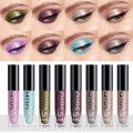 QIBEST 8Color Shiny Eyeshadow Glitter Liquid Eye Shadow Metallic Long Lasting Shimmer Pigmented Cosmetic For Professional Makeup