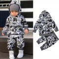 2022 Spring Infant Baby Clothing Boy Sets Camouflage Long Sleeve Children Sets Hooded Sportswear Kids Clothes Boys Sweater