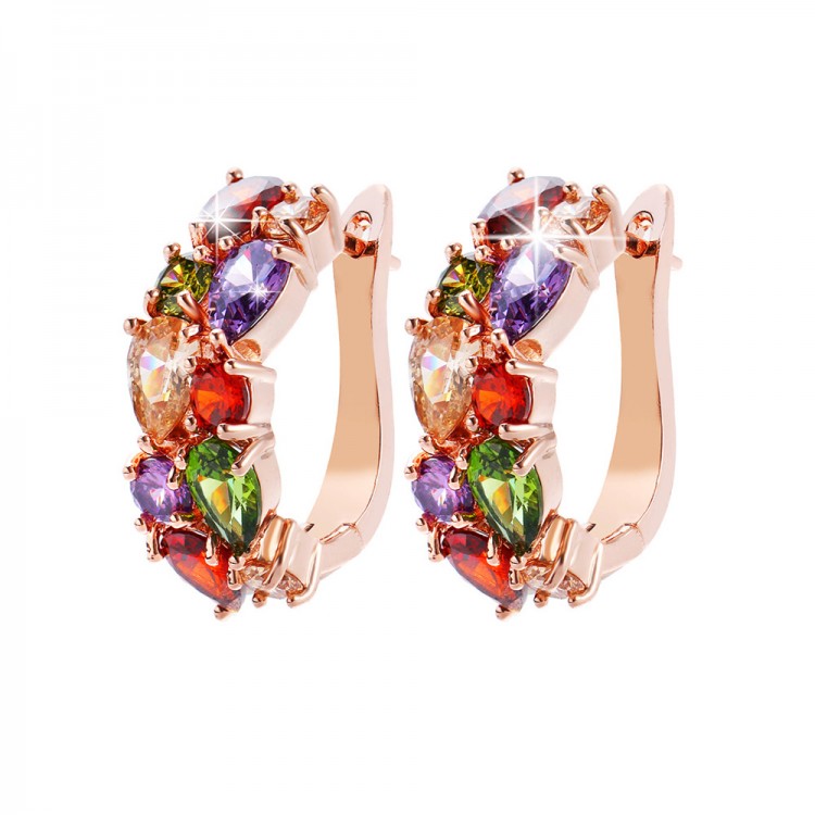 Bettyue Brand Fashion Charm 13 Colors Monalisa Earrings Shiny AAA Zircon Dazzling Jewelry For Women Party Eye-catching Gift