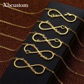 Personalized Pendant Name Necklace Infinity Women Men Gold Stainless Steel Chain Custom Couple Nameplate with Heart Jewelry Gift