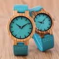 Top Luxury Royal Blue Wood Watch Quartz Wristwatch 100% Natural Bamboo Clock Fashion Leather Valentine&#39;s Day Best Gifts 2020 NEW