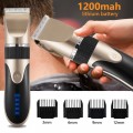 Professional Hair Clipper Men&#39;s Barber Beard Trimmer Rechargeable Hair Cutting Machine Ceramic Blade Low Noise Adult Kid Haircut