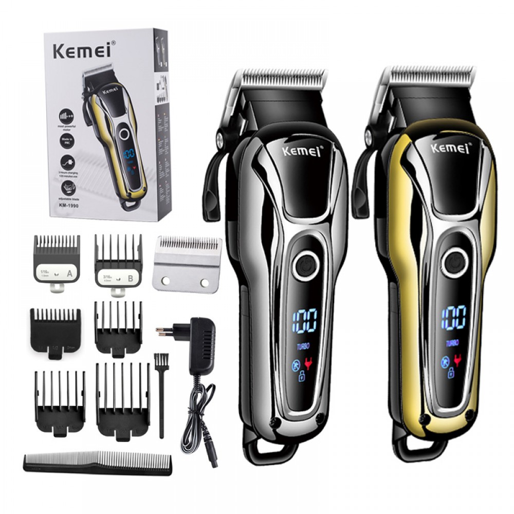 100-240V Kemei Professional Hair Clipper Rechargeable Hair Trimmer Beard Shaving Machine Hair Cutting For Barber