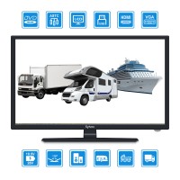 SYLVOX 27&#39;&#39; 12/24V TV with DVD Player and FM Radio 1080P HD LED Portable RV Television for Car Truck Camping Caravan Kitchen