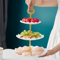 Three Layer Cake Stand Tiered Tray Wedding Party Dessert Candy Fruit Bread Plate Cake Buffet Display Home Dishes and Plates Sets