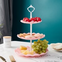Three Layer Cake Stand Tiered Tray Wedding Party Dessert Candy Fruit Bread Plate Cake Buffet Display Home Dishes and Plates Sets
