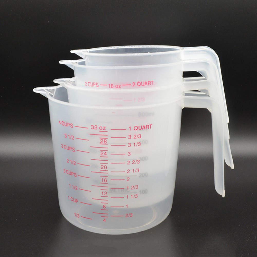 Baking Tool Metering Cup Graduated Pour Spout Plastic Visual Scale Measuring Cup 250/500/1000ML with graduated quality Kitchen