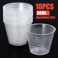 10pcs 30ml Plastic Clear Measuring Cups Disposable Liquid Container Medicine Cups Kitchen Tool