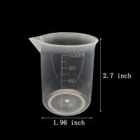 100ML Plastic Graduated Measuring Cup Transparent Epoxy Resin Mixed Art Waxing Kitchen Beaker Liquid Measuring Cup Cup Container
